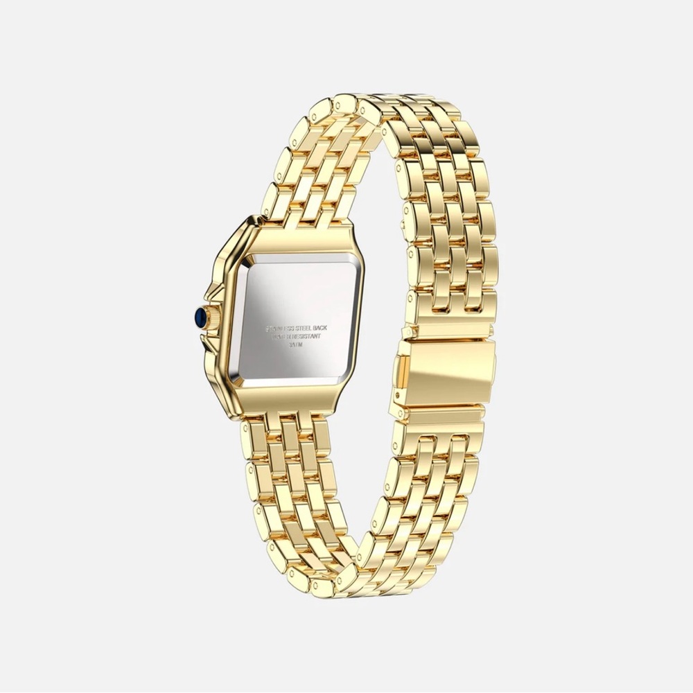 Panthere Classic Rectangle Stainless Steel Gold Watch - Picture 13 of 16